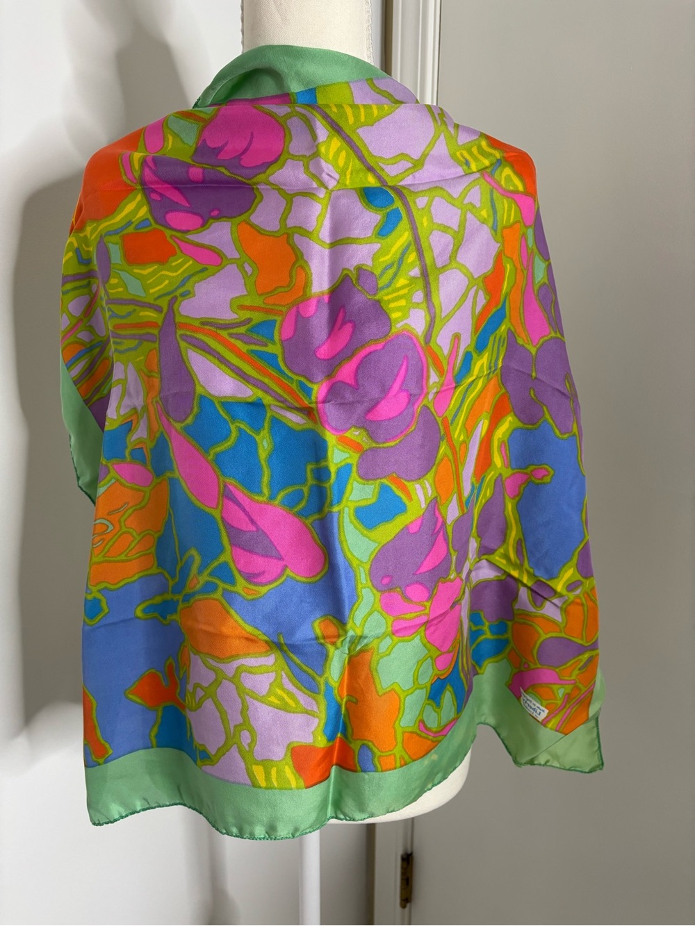 Liberty of London Vibrant Floral Silk Scarf in Pink, Purple, Orange, Blue, Green